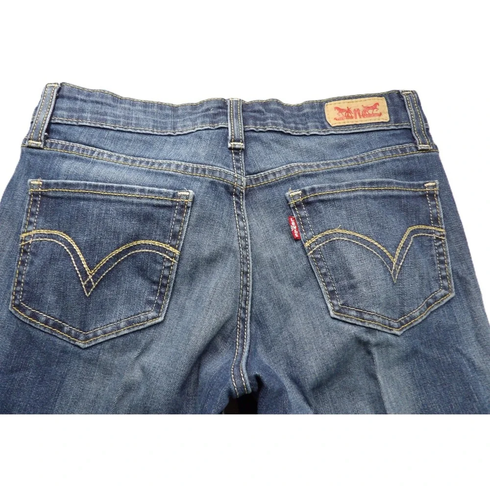Levis 518 Superlow Jeans Women W25xL32 Blue Denim Flare Bootcut Low Rise Stretch